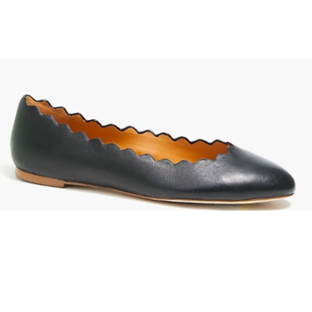 NWOT JCrew scalloped leather flats